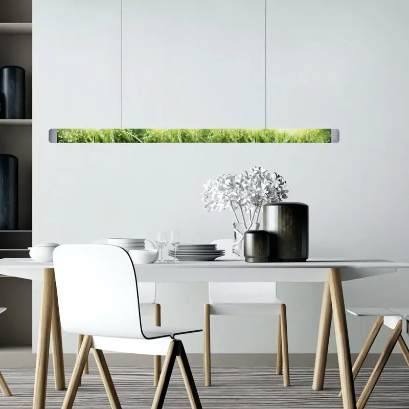 Grimmeisen Onyxx Linea Pro Pendelleuchte Stylecover Dibond über Esstisch