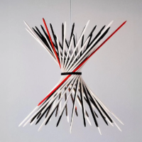 Ingo Maurer Pic-a-stick Pendelleuchte Schwarz Weiß Rot