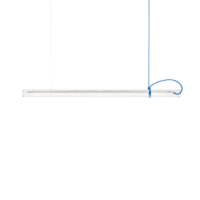Ingo Maurer Tubular LED-Pendelleuchte weißes Kabel und weiße Lamellen