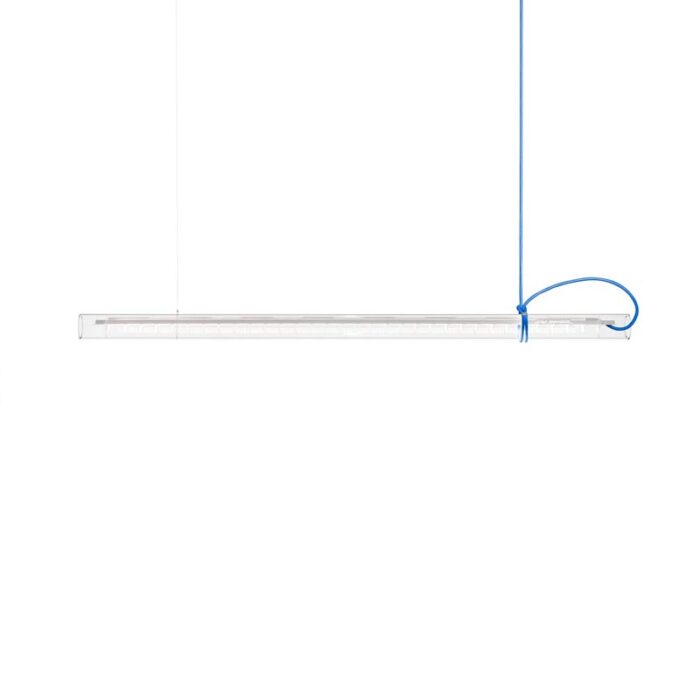 Ingo Maurer Tubular LED-Pendelleuchte weißes Kabel und weiße Lamellen