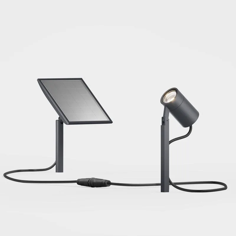 IP44 Piek Mini Solar Außenleuchte mit Erdspieß Anthrazit