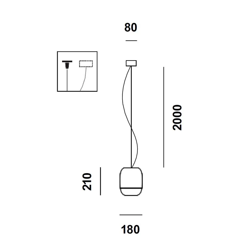 Prandina Gong S1 Pendelleuchte Ø 18 cm Weiß – Bild 5