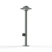 Roger Pradier Kerlouan N° 4 mit Stecker Pollerleuchte Metallgrau