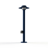 Roger Pradier Kerlouan N° 4 mit Stecker Pollerleuchte Stahlblau