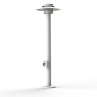 Roger Pradier Kerlouan N° 4 mit Stecker Pollerleuchte Weiß