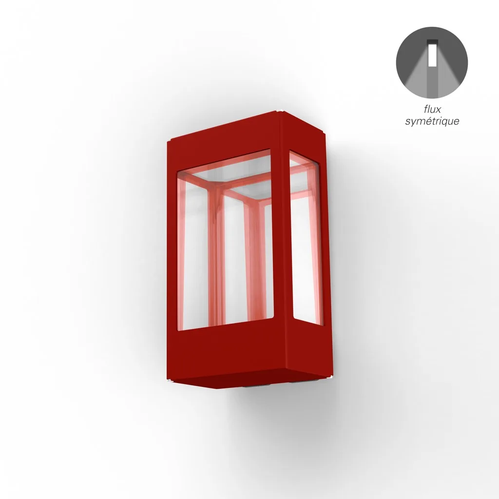 Roger Praider Tétra N°1 LED-Außenwandleuchte Tomatenrot