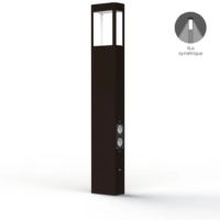 Roger Pradier Tétra N° 4 LED-Pollerleuchte mit Steckdosen Rost