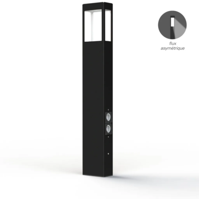 Roger Pradier Tétra N° 4 LED-Pollerleuchte mit Steckdosen Tiefschwarz