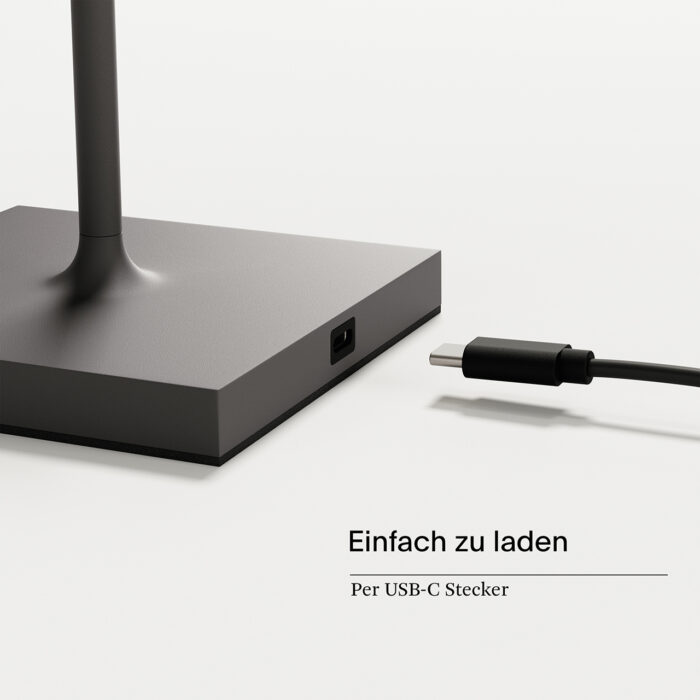 Sigor Nuindie Mini Akku Tischleuchte graphitgrau USB-C – Bild 6