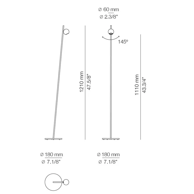 Estiluz COMPASS P-4078 LED-Stehleuchte 120 cm – Bild 11