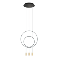 Estiluz Revolta R40S.1S1D LED-Pendelleuchte Schwarz Gold