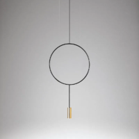 Estiluz T-3635S LED-Pendelleuchte Schwarz Gold