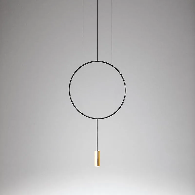 Estiluz T-3635S LED-Pendelleuchte Schwarz Gold