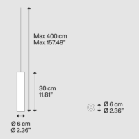 Lodes A-Tube Small Pendelleuchte 3 flammig weiß mit Baldachin – Bild 2