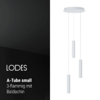 Lodes A-Tube Small Pendelleuchte 3 flammig mit Baldachin