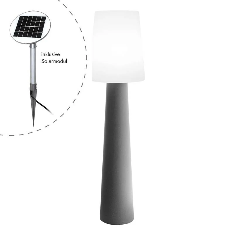 8 seasons design No.1 Solar-Stehleuchte grau