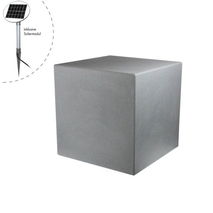 8 seasons design Shining Cube Solar Leuchtwürfel grau