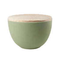 8 seasons design Shining Curvy Pot XM LED-Blumentopf mint Holzdeckel