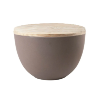 8 seasons design Shining Curvy Pot XM LED-Blumentopf Taupe mit Holzdeckel