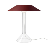Foscarini Chapeaux M LED-Tischleuchte Metall Dunkelrot
