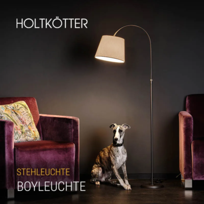 Holtkötter Boyleuchte Stehleuchte mit Lampenschirm 26 cm Durchmesser
