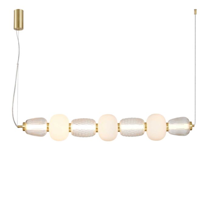 LOOM Design Pearl 7 LED-Pendelleuchte Bernstein Opal Gold