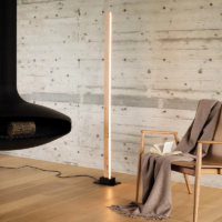 Ideal Lux Craft PT LED-Stehleuchte aus Naturholz