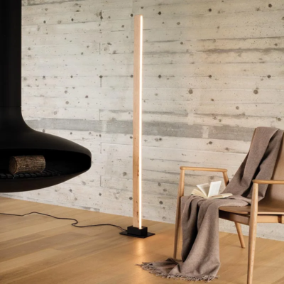 Ideal Lux Craft PT LED-Stehleuchte aus Naturholz