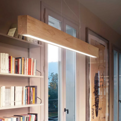 Ideal Lux Craft SP LED-Pendelleuchte aus Naturholz