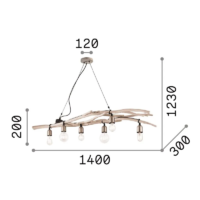 Ideal Lux Driftwood Pendelleuchte 6-flammig – Bild 4