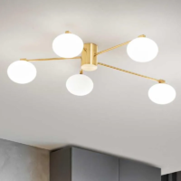 Ideal Lux Hermes Deckenleuchte 9-flammig Ø 90 cm Messing