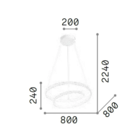 Ideal Lux Oz LED-Pendelleuchte Ø 80 cm – Bild 7
