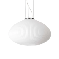 Ideal Lux Plissè Pendelleuchte Chrom 45 cm