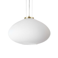 Ideal Lux Plissè Pendelleuchte Messing 45 cm