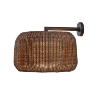 Bover Fora A LED-Wandleuchte Outdoor Rattan Braun