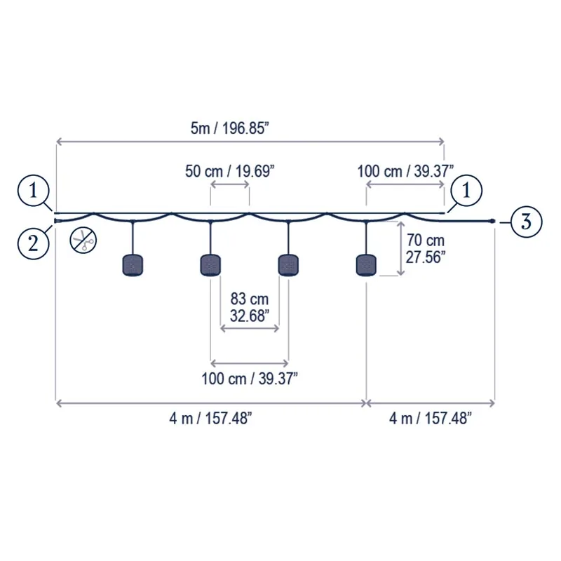 Bover Nans Catenary S/16/4L LED-Pendelleuchte Outdoor – Bild 6