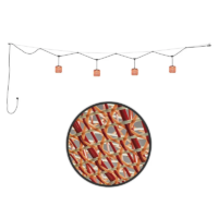 Bover Nans Catenary S/16/4L LED-Pendelleuchte Outdoor Rot