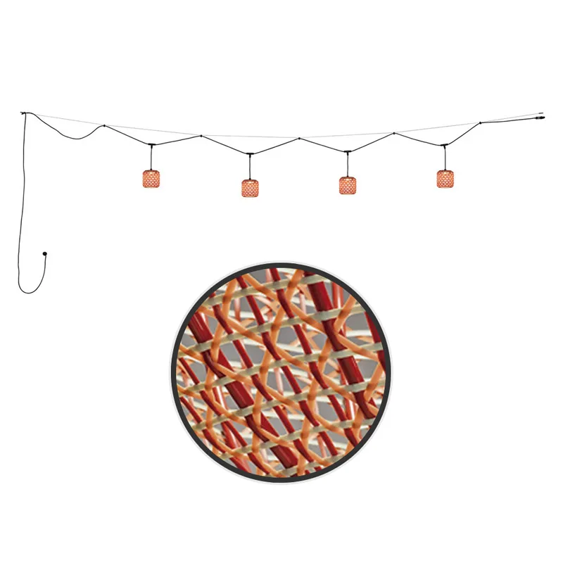 Bover Nans Catenary S/16/4L LED-Pendelleuchte Outdoor Rot