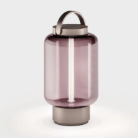 IP44.DE Qu LED-Akkuleuchte Bright Bronze und Glass Rose