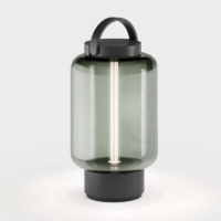 IP44.DE Qu LED-Akkuleuchte Jet Black und Glass Jade