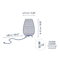 Bover Amphora Outdoor Bodenleuchte 47 cm – Bild 6
