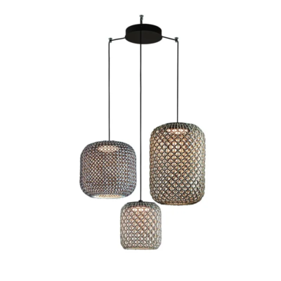 Bover Nans S/3L LED-Pendelleuchte braun