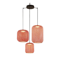 Bover Nans S/3L LED-Pendelleuchte rot