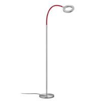 Knapstein TESSA-Flex LED-Stehleuchte Mattnickel mit Flexschlauch in rot
