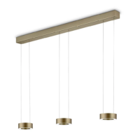 Knapstein ZERA-3 LED-Pendelleuchte dreiflammig Effekt Bronze