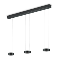 Knapstein ZERA-3 LED-Pendelleuchte dreiflammig schwarz