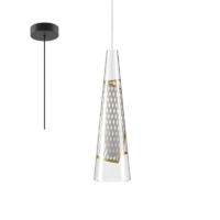 Lodes Cono di Luce large LED-Pendelleuchte gold schwarz