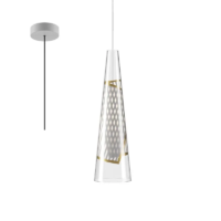 Lodes Cono di Luce small LED-Pendelleuchte Gold Weiss