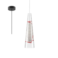 Lodes Cono di Luce large LED-Pendelleuchte Rot schwarz