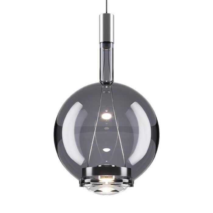 Lodes Sky-Fall Round Large LED-Pendelleuchte Glossy Smoke